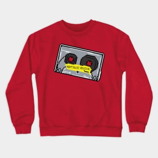 Nostalgic Revival Pixel Art Mix Tape Crewneck Sweatshirt